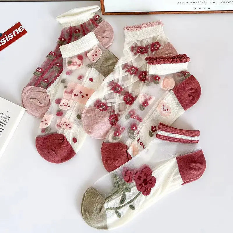 Set de 5 Paires de Chaussettes Kawaii Lolita Pair 4 Taille unique