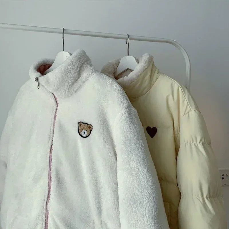 Veste Kawaii Réversible avec Broderie – Manteau Hiver