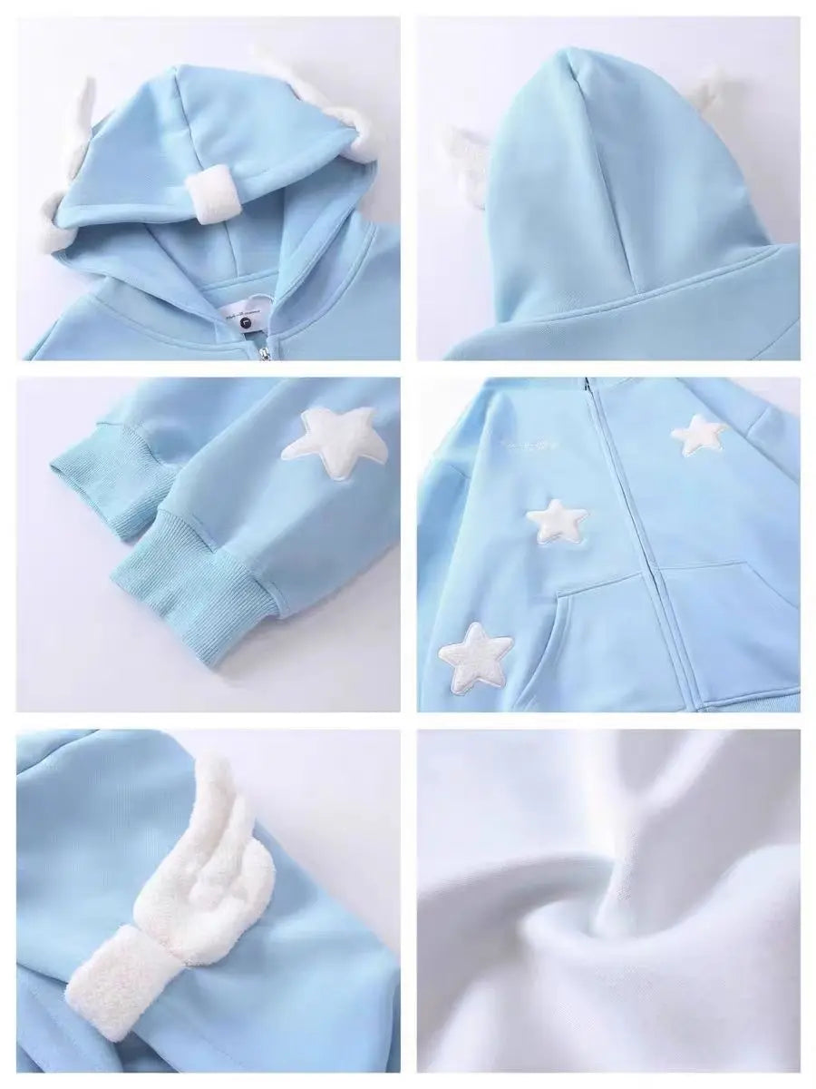 Veste Kawaii Oversize avec Ailes d'Ange