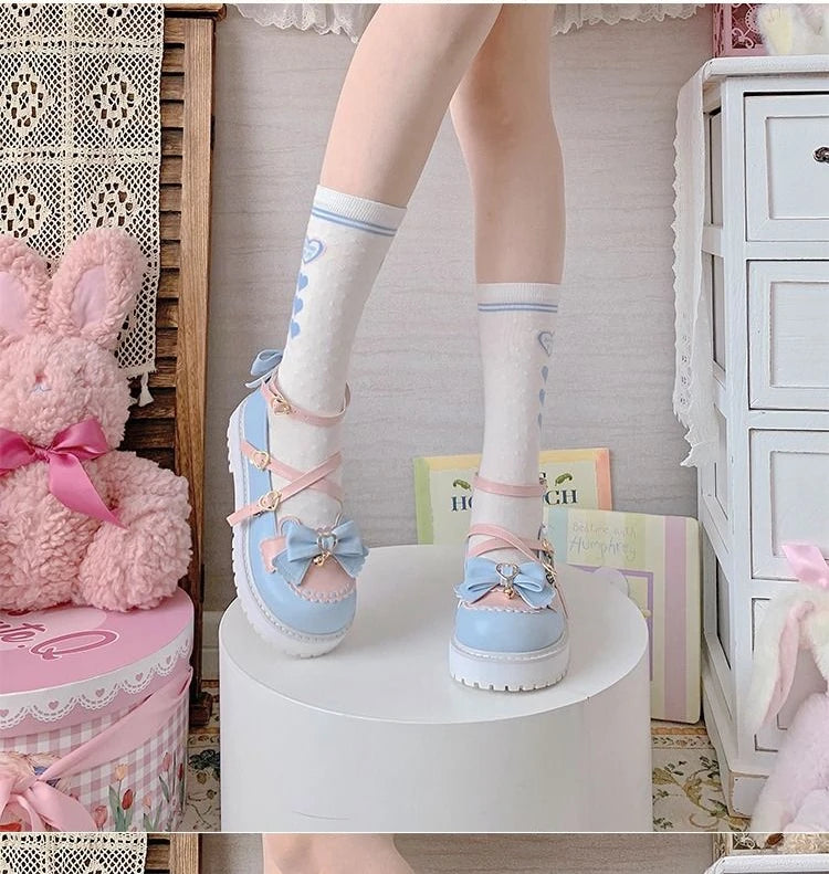 Chaussures Kawaii Noeud Papillon - Sandales Lolita à Plateforme