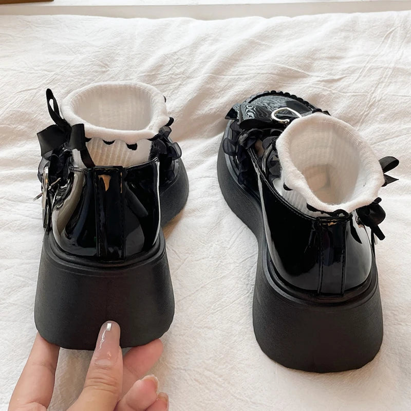 Chaussures Kawai à Plateforme - Cœur Lolita Y2K