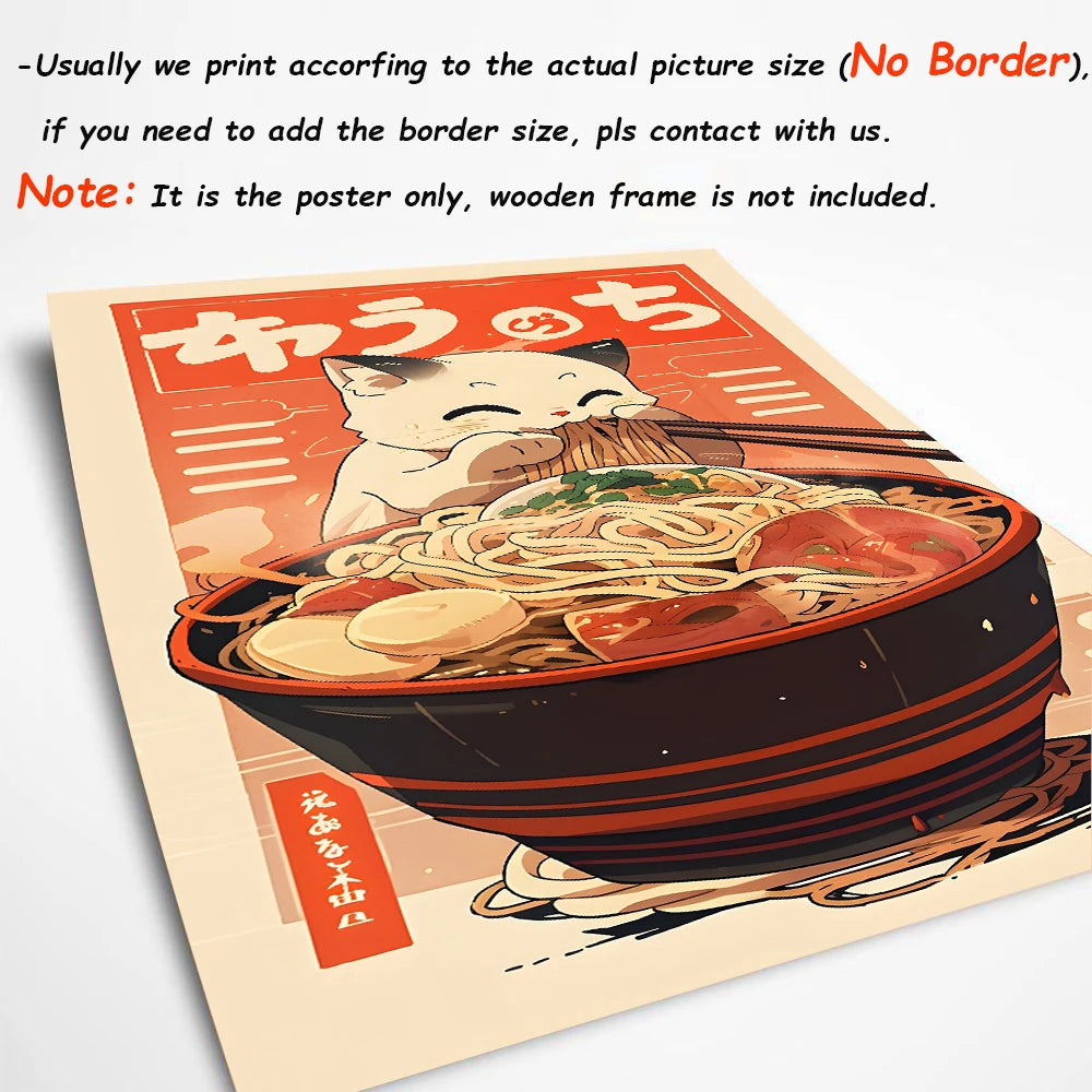 Poster Kawaii Ramen & Chats Japonais