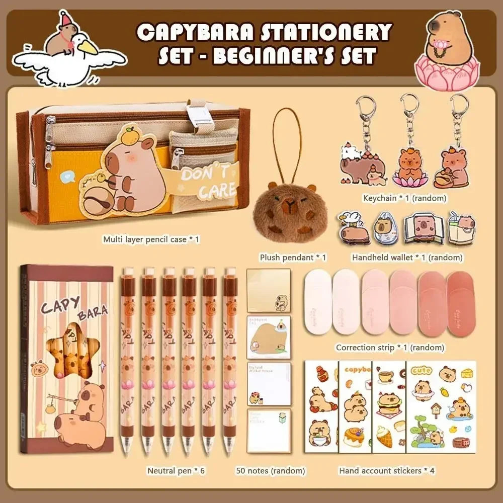 Ensemble Papeterie, Trousse Kawaii Capybara, Sac De Transport Pour Ensemble Papeterie, Trousse Kawaii Capybara, Sac De Transport Pour