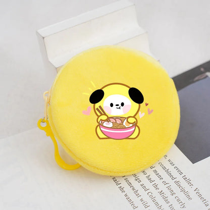 Porte-Monnaie en Peluche Kawaii Jaune