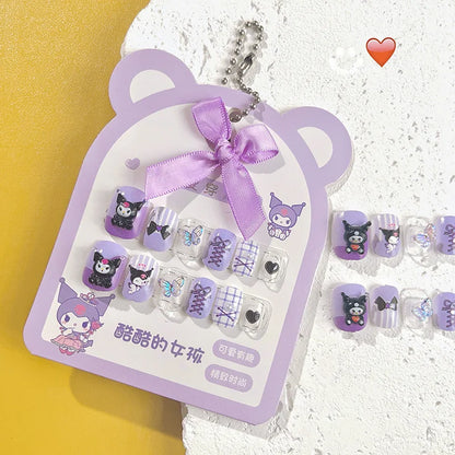 Stickers Faux Ongles Kawaii set violet