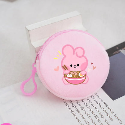 Porte-Monnaie en Peluche Kawaii Rose