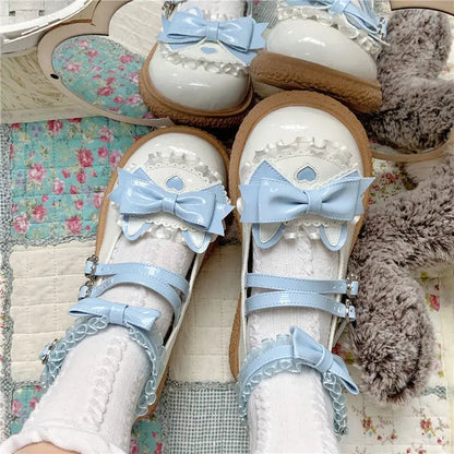 Chaussures Kawaii Lolita - Nœud Papillon et Boucle Cœur