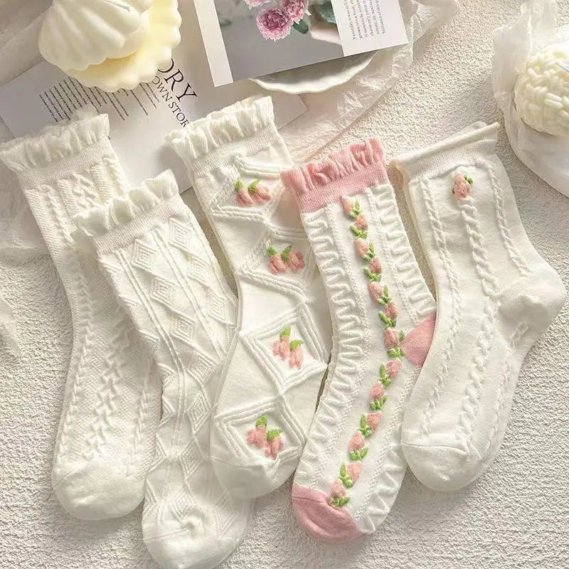 Set de 5 Paires de Chaussettes Kawaii Lolita  Univers Kawaii   