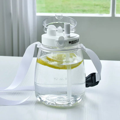 Gourde Kawaii Jumbo Ours 1300ML - Bouteille avec Paille et Stickers 3D