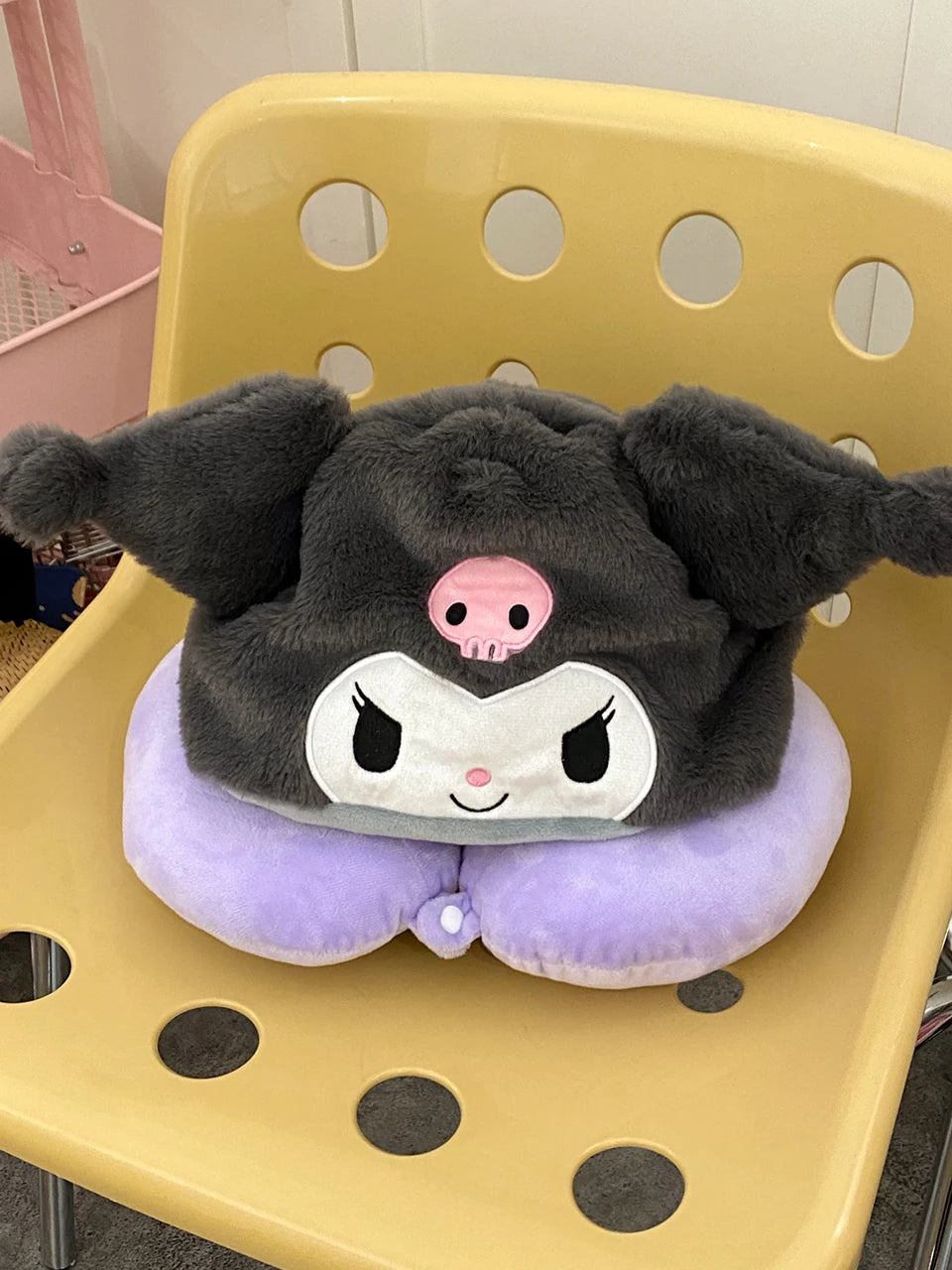 Oreiller de Voyage Kawaii avec Capuche