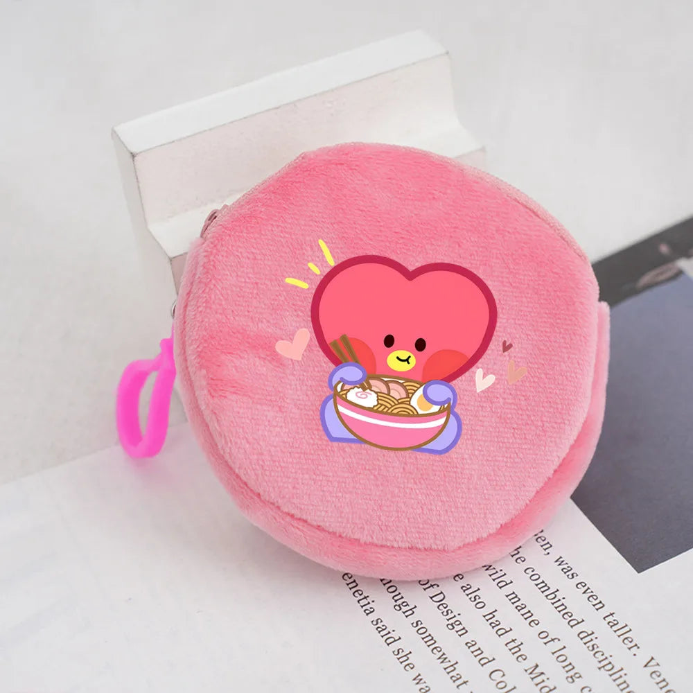 Porte-Monnaie en Peluche Kawaii Rouge