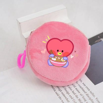 Porte-Monnaie en Peluche Kawaii Rouge