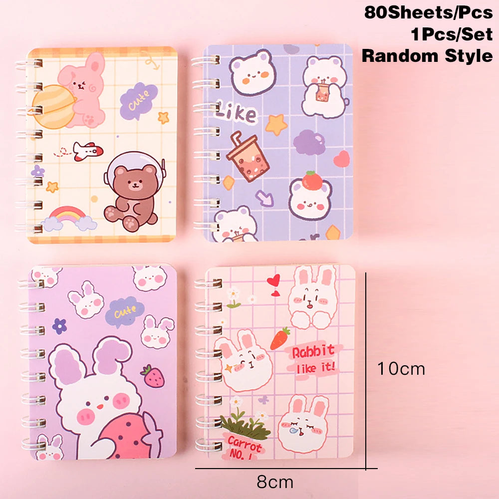 Carnet Kawaii à Spirales 🐻 | Mini Bloc-Notes Portable E