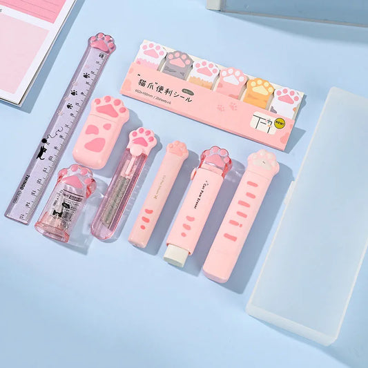 Kit de Papeterie Patte de Chat Kawaii  Univers Kawaii Rose  