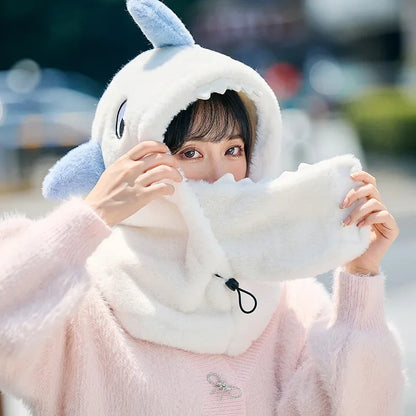 Cagoule Kawaii Requin Blanc