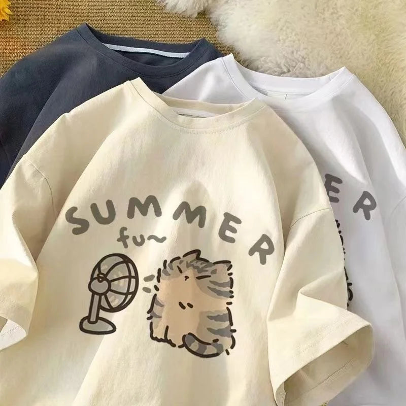 T-shirt Kawaii "Summer" Abricot