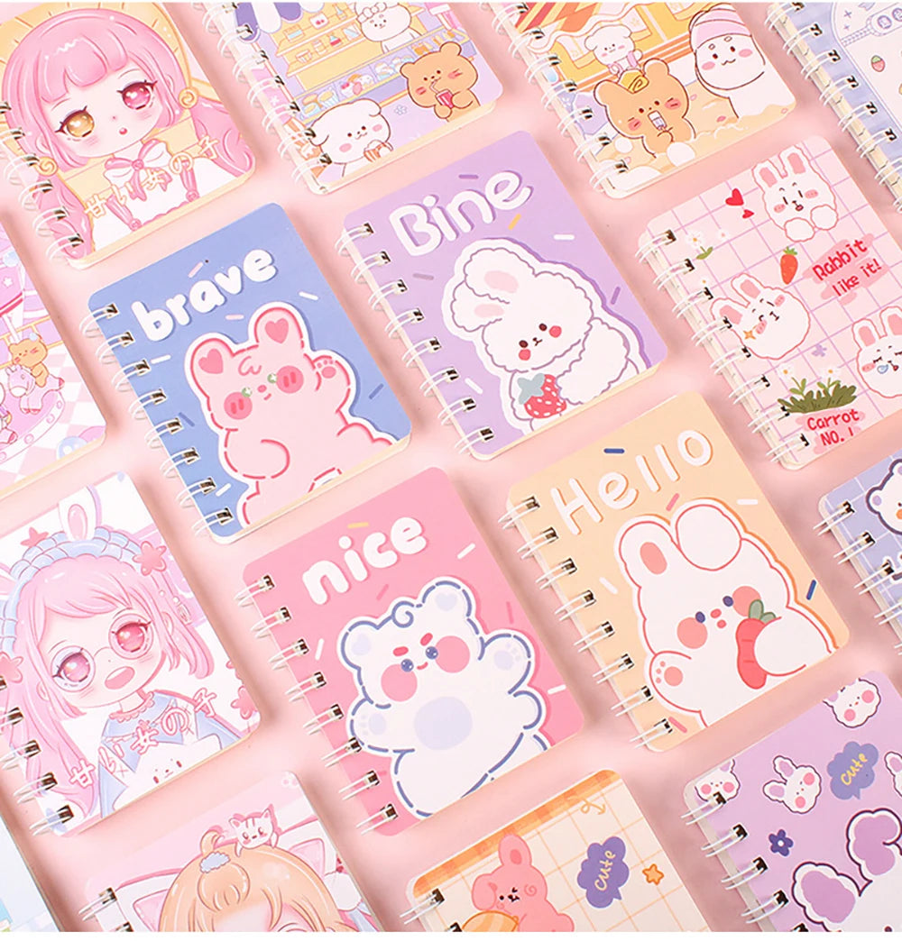 Carnet Kawaii à Spirales 🐻 | Mini Bloc-Notes Portable