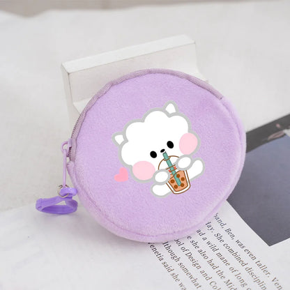 Porte-Monnaie en Peluche Kawaii Violet