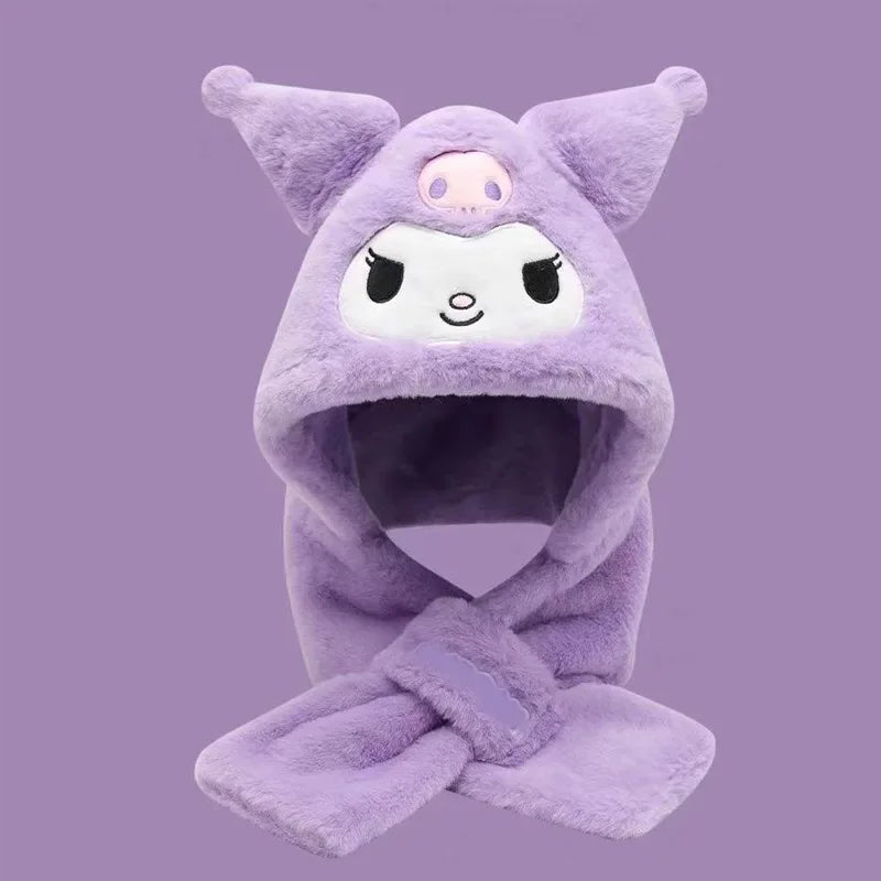 Écharpe-Capuche Kawaii Violet Kuromi