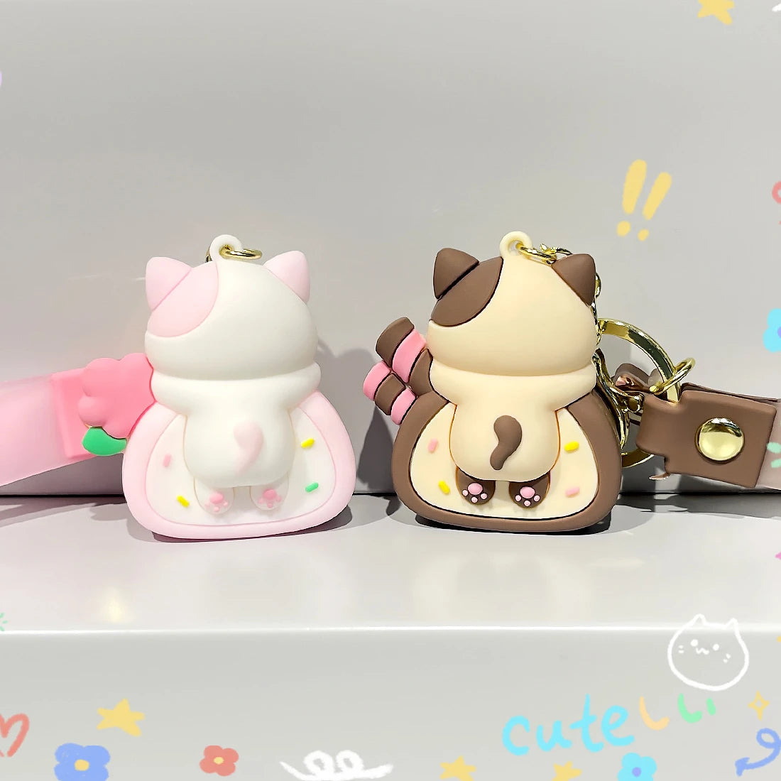 Porte-Clés Kawaii - Cake Roll Chat  Univers Kawaii   