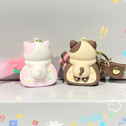 Porte-Clés Kawaii - Cake Roll Chat  Univers Kawaii   