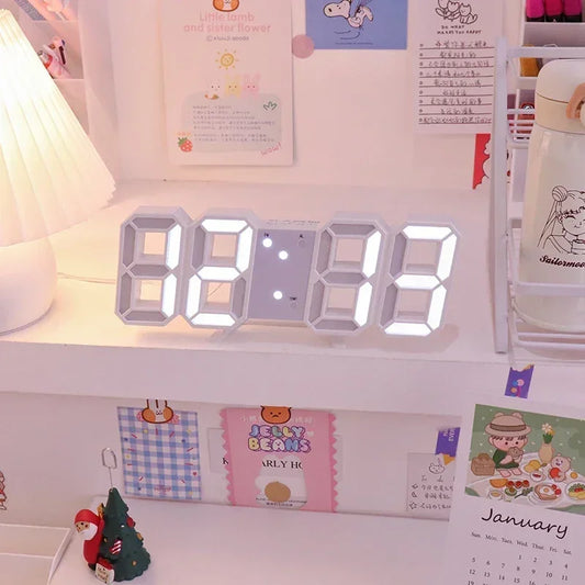 Horloge Digitale Kawaii LED 3D – Décoration Moderne pour Bureau et Chambre