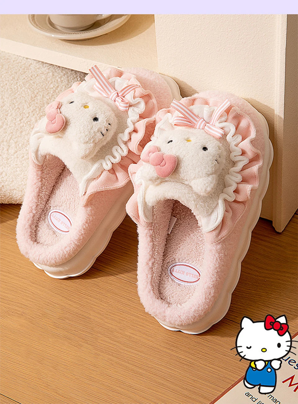 Chaussons Kawaii Cinnamoroll & Hello Kitty - Hiver  Univers Kawaii   