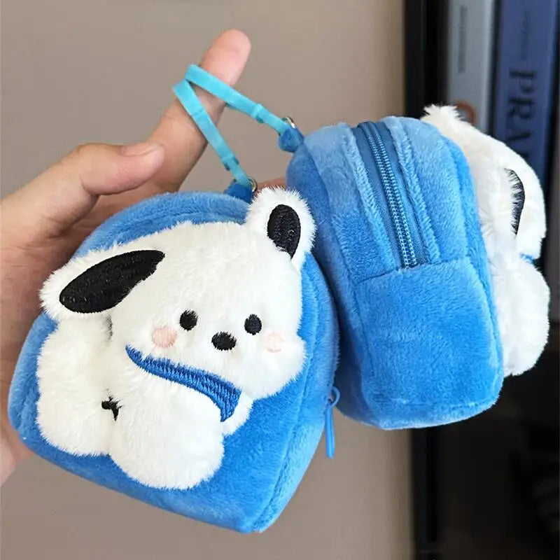 Sanrio Pochacco Coin Purse Cute Cartoon Fashion Plush Doll Key Ring Schoolbag Decoration Kawaii Children Girls Holiday Gifts