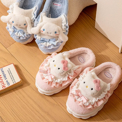 Chaussons Kawaii Cinnamoroll & Hello Kitty - Hiver  Univers Kawaii   