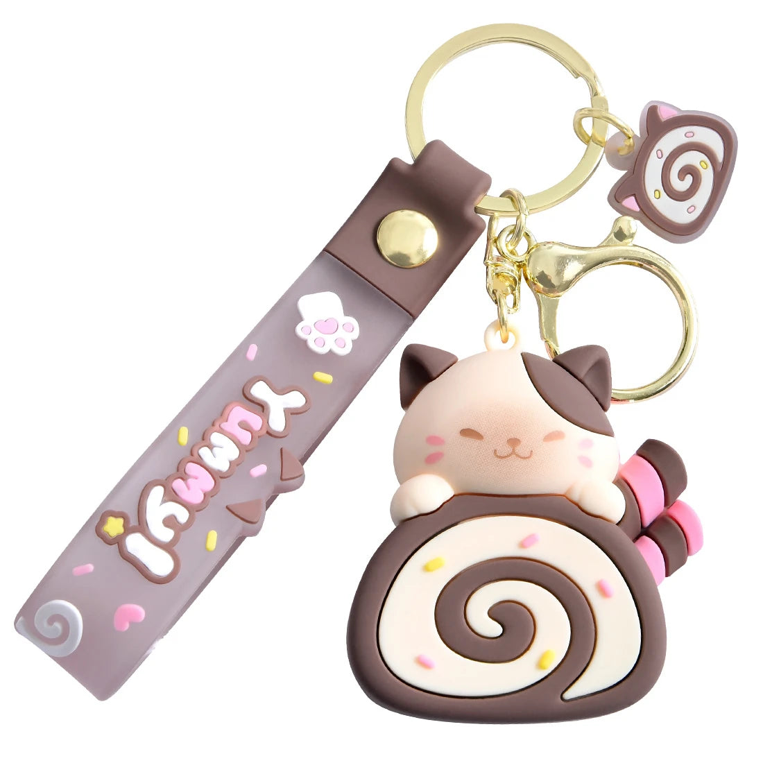 Porte-Clés Kawaii - Cake Roll Chat  Univers Kawaii   