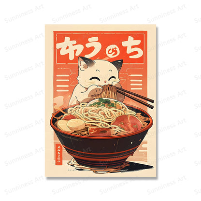 Poster Kawaii Ramen & Chats Japonais