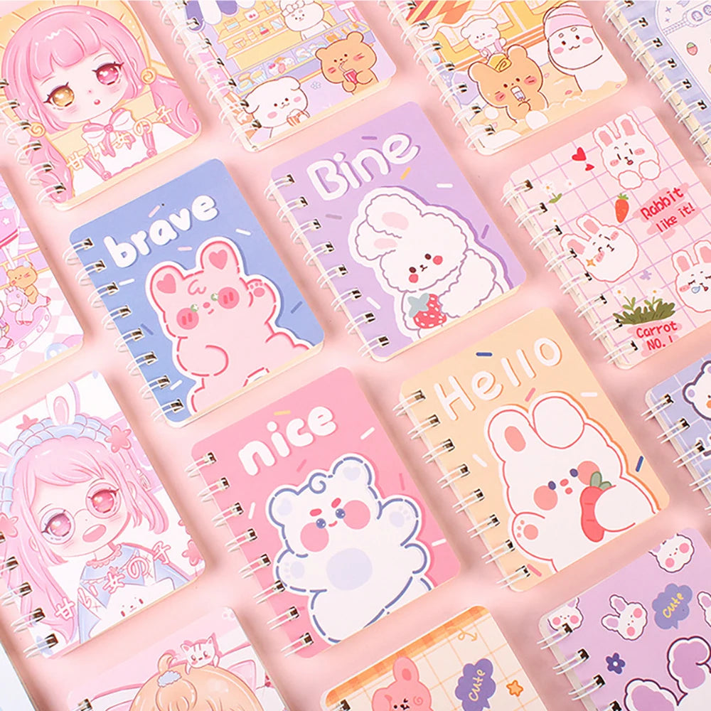 Carnet Kawaii à Spirales 🐻 | Mini Bloc-Notes Portable