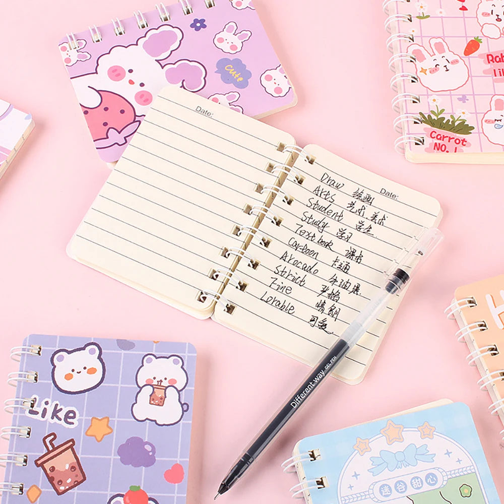 Carnet Kawaii à Spirales 🐻 | Mini Bloc-Notes Portable