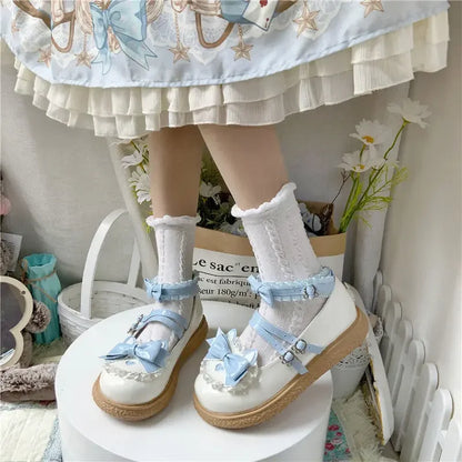 Chaussures Kawaii Lolita - Nœud Papillon et Boucle Cœur