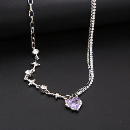 Collier Pendentif Cœur - Style Cristal Y2K  Univers Kawaii   