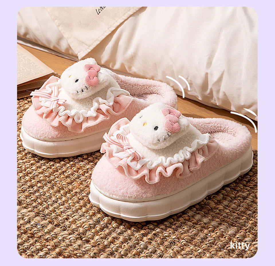 Chaussons Kawaii Cinnamoroll & Hello Kitty - Hiver  Univers Kawaii   