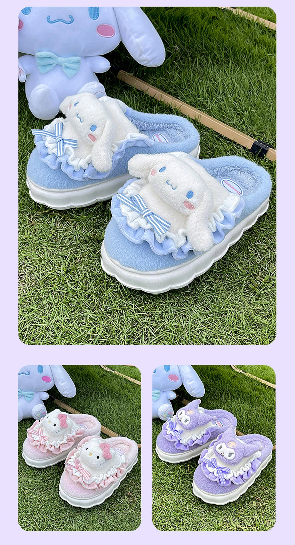 Chaussons Kawaii Cinnamoroll & Hello Kitty - Hiver  Univers Kawaii   