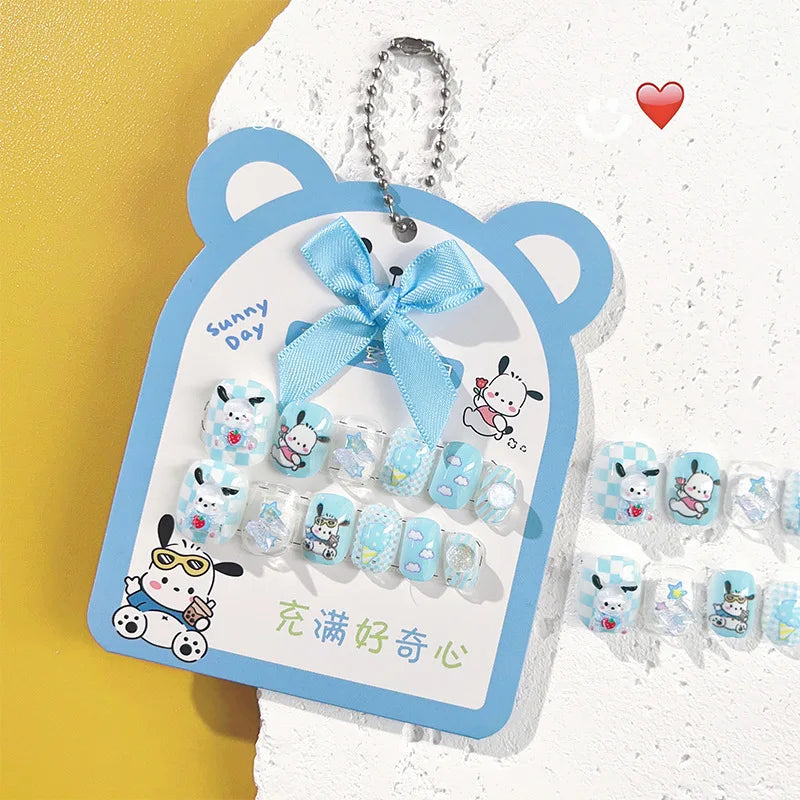 Stickers Faux Ongles Kawaii set bleu