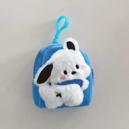 Sanrio Pochacco Coin Purse Cute Cartoon Fashion Plush Doll Key Ring Schoolbag Decoration Kawaii Children Girls Holiday Gifts