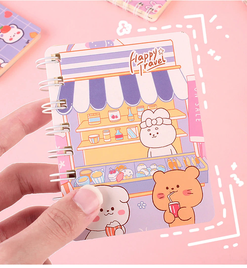 Carnet Kawaii à Spirales 🐻 | Mini Bloc-Notes Portable