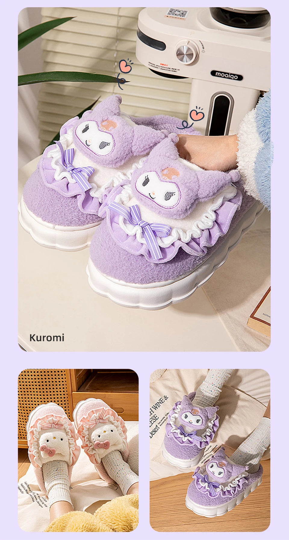 Chaussons Kawaii Cinnamoroll & Hello Kitty - Hiver  Univers Kawaii   