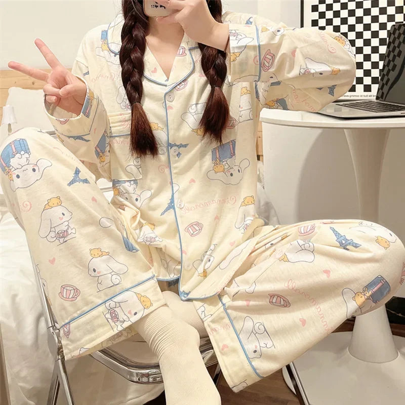Pyjama Kawaii Cinnamoroll - Ensemble Doux et Confortable Blanc