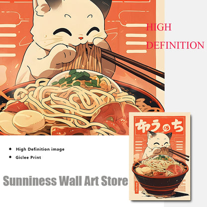 Poster Kawaii Ramen & Chats Japonais