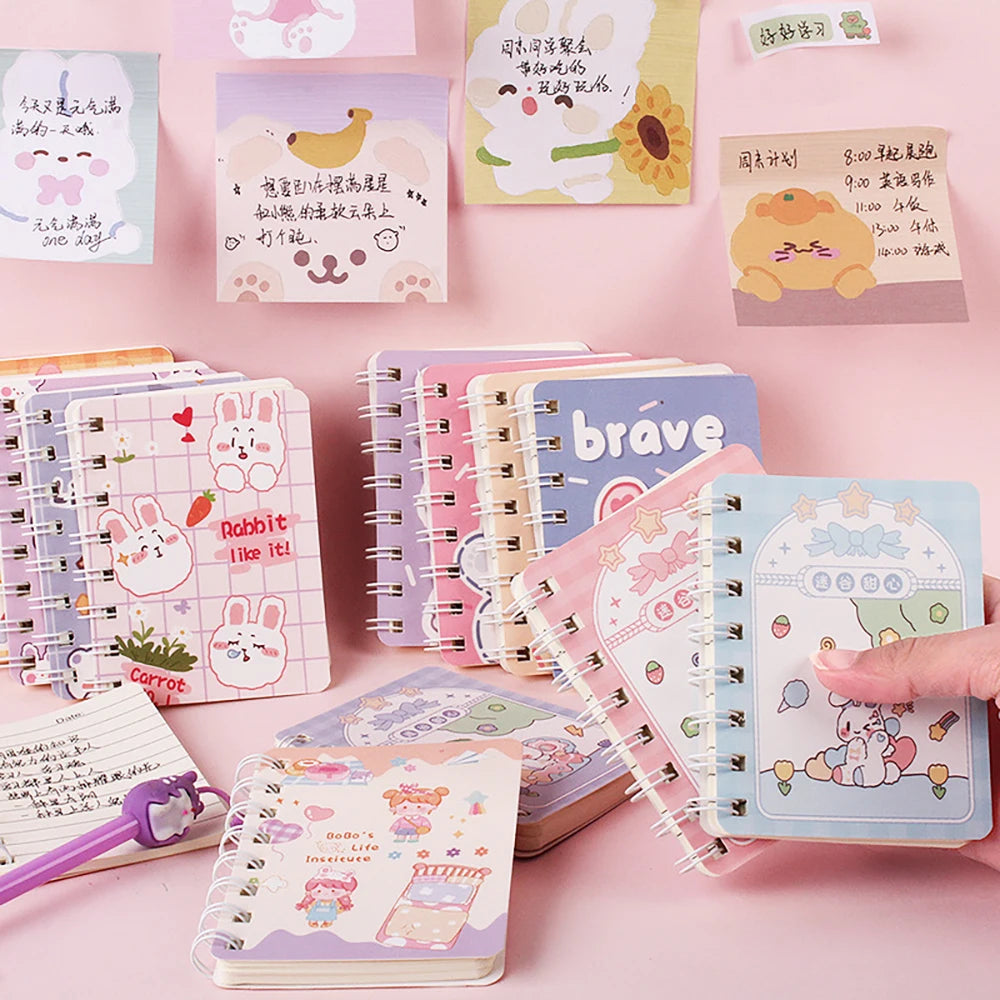 Carnet Kawaii à Spirales 🐻 | Mini Bloc-Notes Portable