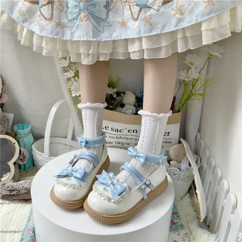 Chaussures Kawaii Lolita - Nœud Papillon et Boucle Cœur