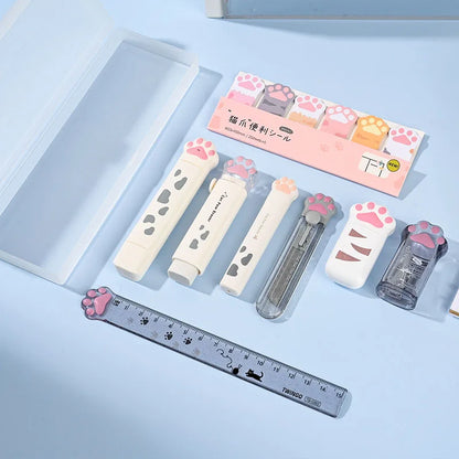 Kit de Papeterie Patte de Chat Kawaii  Univers Kawaii Blanc  