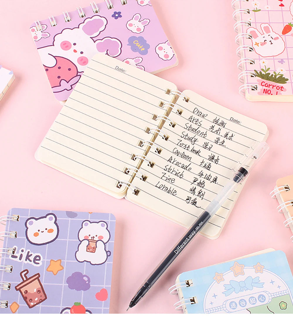 Carnet Kawaii à Spirales 🐻 | Mini Bloc-Notes Portable