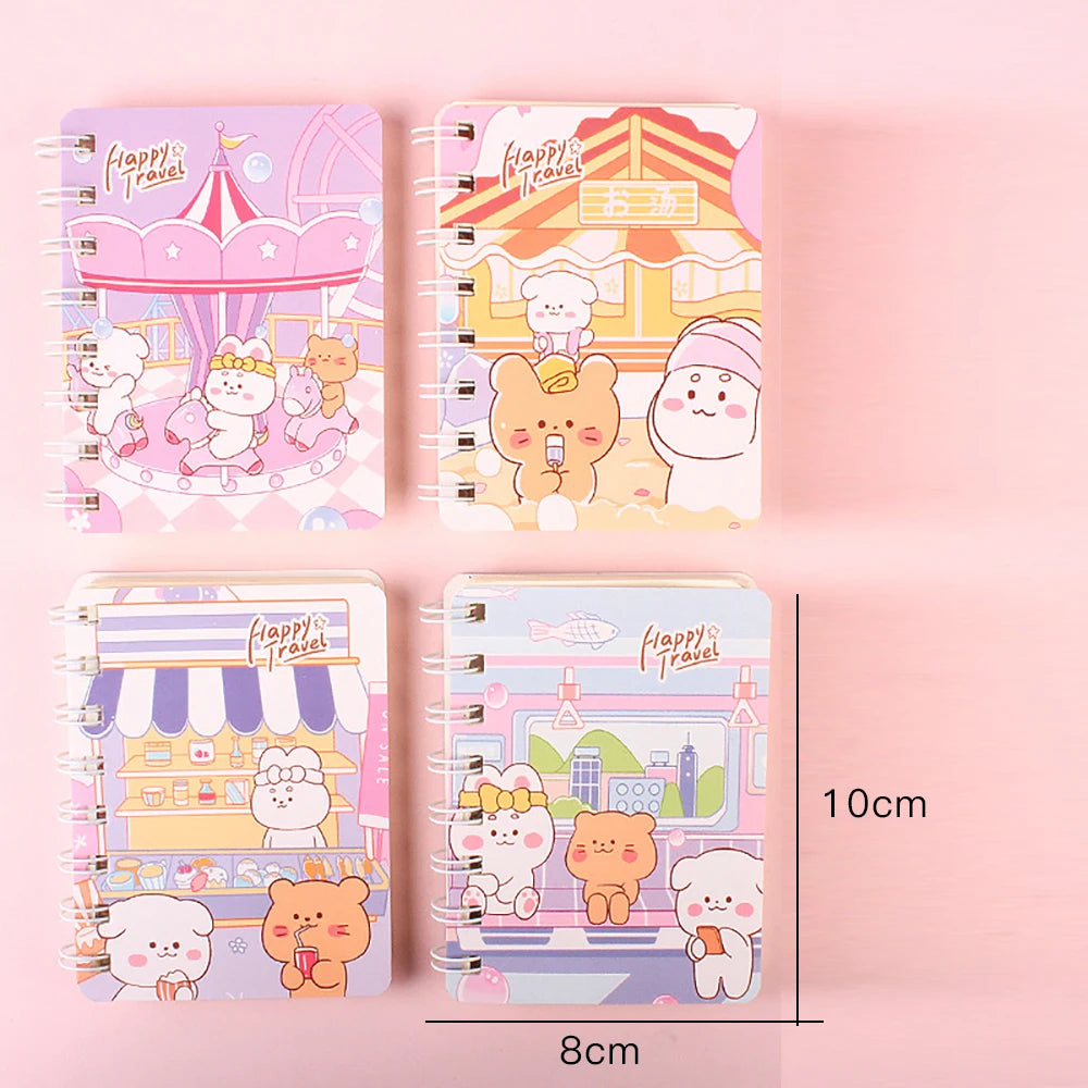 Carnet Kawaii à Spirales 🐻 | Mini Bloc-Notes Portable