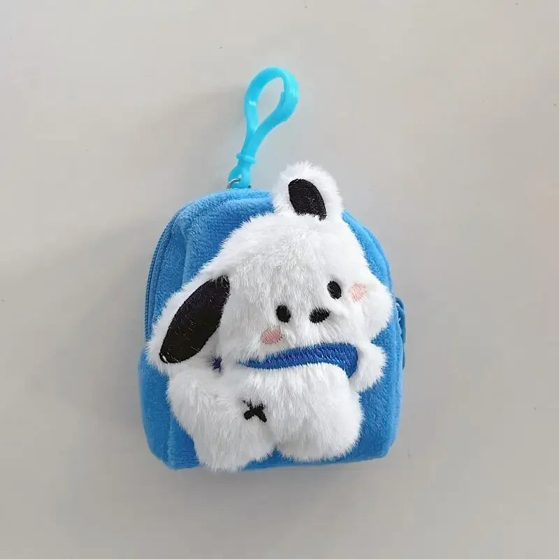 Sanrio Pochacco Coin Purse Cute Cartoon Fashion Plush Doll Key Ring Schoolbag Decoration Kawaii Children Girls Holiday Gifts