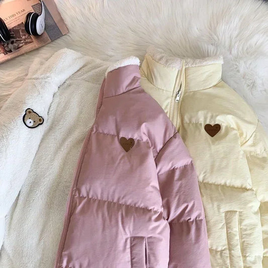 Veste Kawaii Réversible avec Broderie – Manteau Hiver